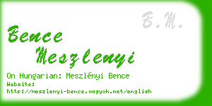 bence meszlenyi business card