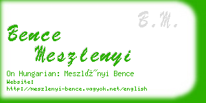 bence meszlenyi business card